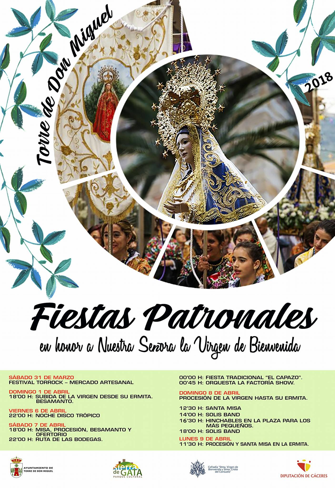 Fiesta patronales en honor a la Virgen de la Bienvenida 2018 Torre de Don Miguel